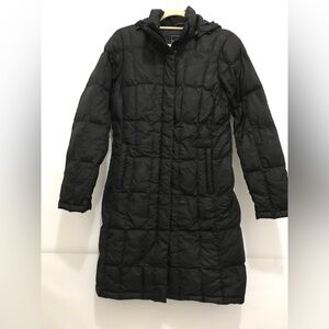 THE NORTH FACE  550 DOWN HOOD QUILTED PUFFER KNEE LONG BLACK Coat Women Size S